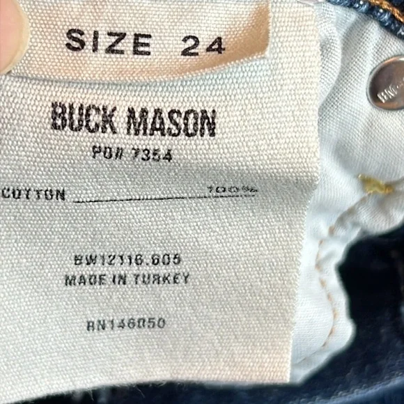 BUCK MASON Wide Leg Button Fly High Waisted Denim Deck Jean - Picture 5 of 10